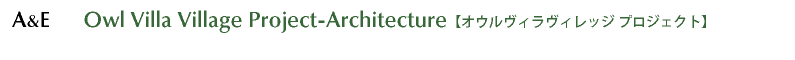 a&e owl villa village project オウルヴィラヴィレッジプロジェクト 建築デザイン